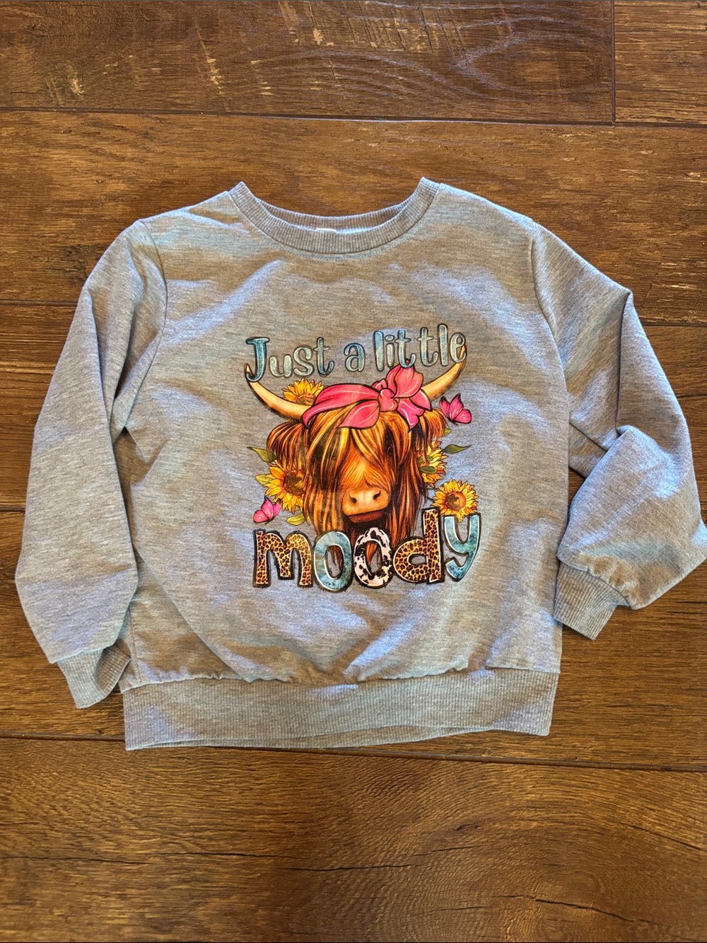 Girls' Gray 'Just a Little Moody' Graphic Sweatshirt